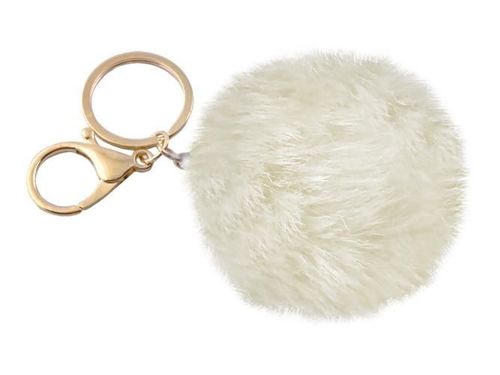 Pompon króliczy - brelok beżowy na Arena.pl