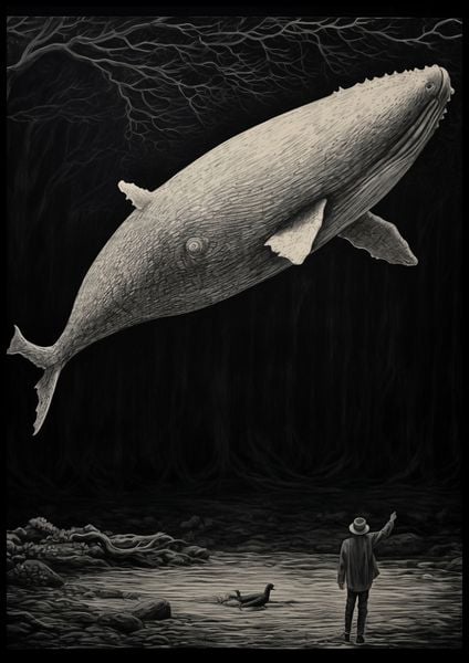 Plakat 70x100cm Biały Wieloryb zdjęcie 2