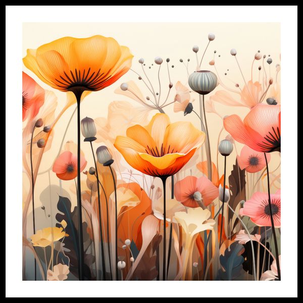 Plakat 70x70cm Taneczne Maki zdjęcie 3