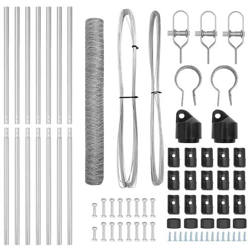Ogrodzenie z słupkami Srebrny 1.4 x 10 m Stal pokryta PCV na Arena.pl
