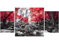 80X40CM ZEGAR JESIENNY WODOSPAD OBRAZ
