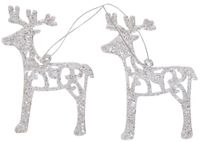 Pl 2 reniferów srebrnych z akrylu