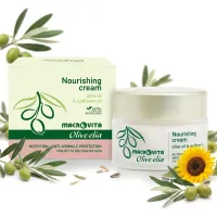 MACROVITA Olive.elia Nourishing naturalny krem odżywczy z bio-oliwą i słonecznikiem do cery suchej lub odwodnionej 50ml