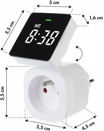 PROGRAMATOR CZASOWY TIMER CYFROWY 8 PROGRAMÓW 3680W EKRAN LCD 16A IP20 na Arena.pl