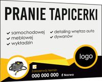 TABLICZKA REKLAMOWA szyld z dibondu nadruk 40x30 cm PRANIE TAPICERKI