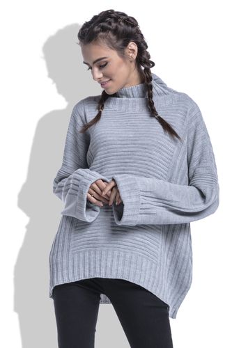 Sweter oversize F423 Beżowy UNI na Arena.pl