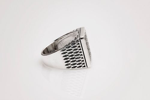 srebrny męski sygnet z markazytami na Arena.pl