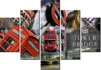 70 100CM OBRAZ 5 ELEM LONDYN DRUK PŁÓTNO