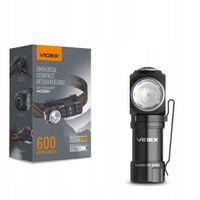 2 x Latarka LED Videx Taktyczna Czołowa wojskowa 2w1 10W 600Lm 5700k USB IP