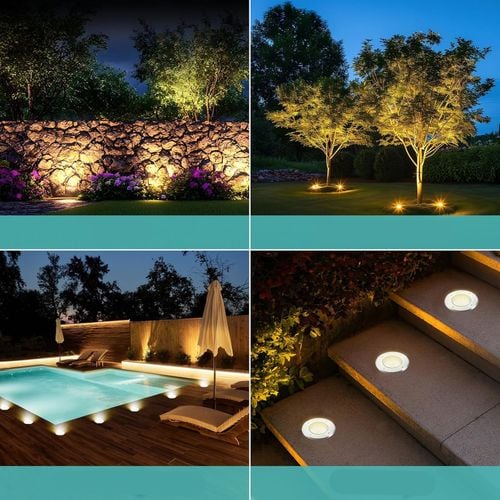 Reflektory podłogowe Goodia 4 szt. GU10 IP67 regulowane 3 W ciepłe białe na Arena.pl