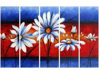 70CM 150CM OBRAZ 5 ELEM POLNE KWIATY ŚCIENNY