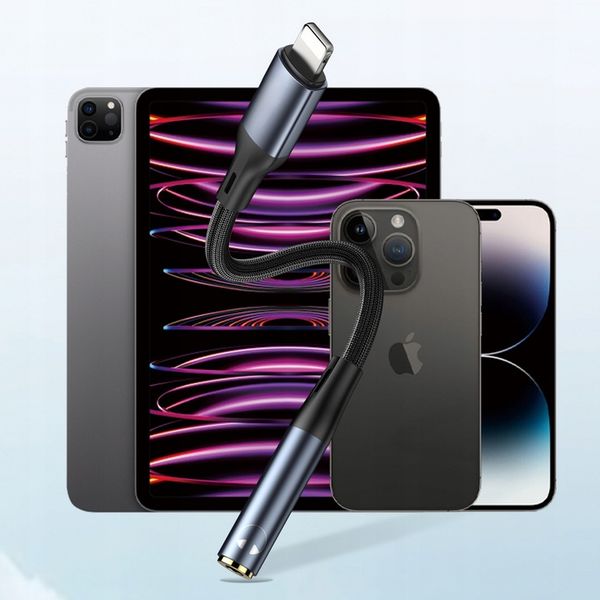 BOSTE ADAPTER PRZEJŚCIÓWKA AUDIO LIGHTNING DO IPHONE - MINI JACK AUX 12CM zdjęcie 6