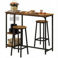 Zestaw stół + krzesła barowe stół jadalniany z 2 stołkami rustykalny loft