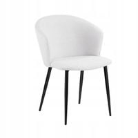 Krzesło tapicerowane w jodełkę styl loft LUJO beżowe 56,5x59x81 cm HOMLA