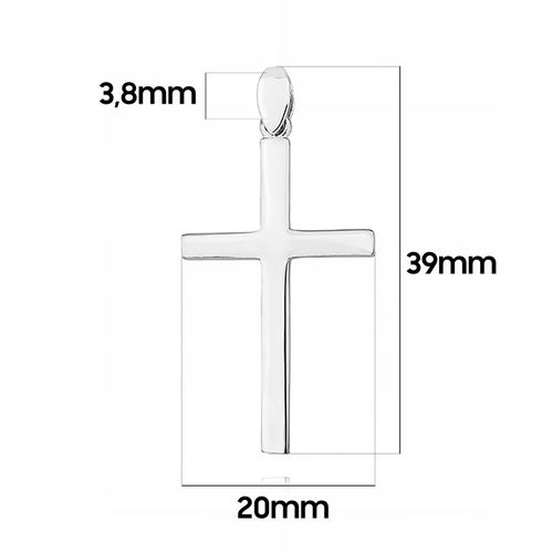 PIĘKNY MĘSKI DUŻY SREBRNY KRZYŻYK 925 RODOWANY KRZYŻ PREZENT DLA MĘŻCZYZNY na Arena.pl