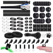 ZESTAW ORGANIZER NA KABLE KABLI KLIPS UCHWYT OPLOT OPASKA KABLOWA Z