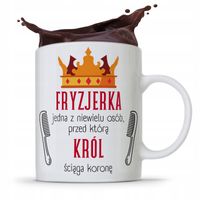 Kubek Dla Fryzjera Fryzjerki Król Ściąga Koronę Z Nadrukiem Ze Zdjęciem