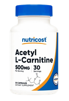 NUTRICOST Acetyl L-Carnitine - Acetyl-L-karnityna 500 mg (30 kaps.)
