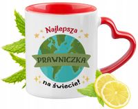 Kubek Czerwony Z Uszkiem W Kształcie Serca Dla Prawniczki Na Prezent
