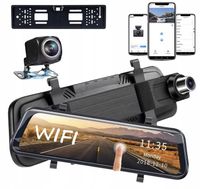 Wideorejestartor w lusterku z kamerą cofania samochodowa 2w1 WIF APLIKACJA