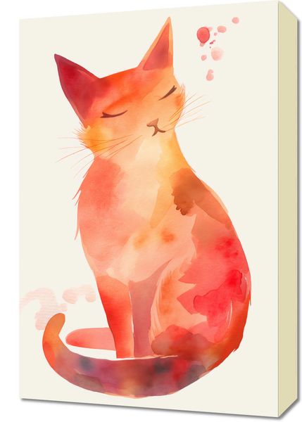 Obraz 40x60cm Akwarelowy Kot zdjęcie 1