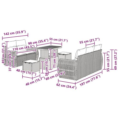 Zestaw Sof na Ogród 8 pcs Beżowy polirattan na Arena.pl