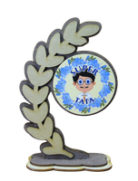 laur drewniany dla super taty /  18 x 11 cm.   /  p316w12