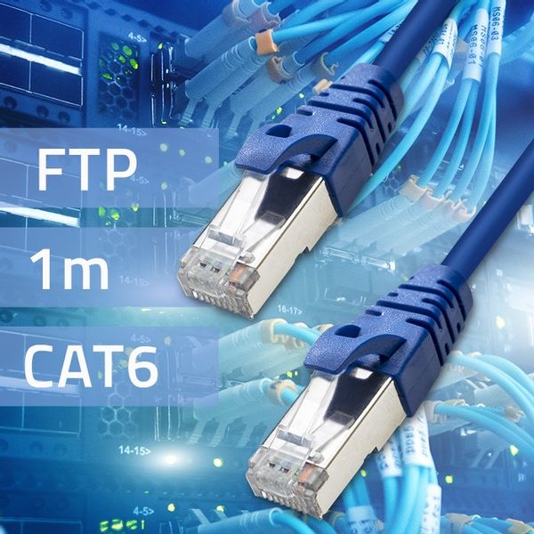 Qoltec Kabel Patchcord FTP CAT6 2x RJ-45 1m High speed Gold Ekranowany zdjęcie 2
