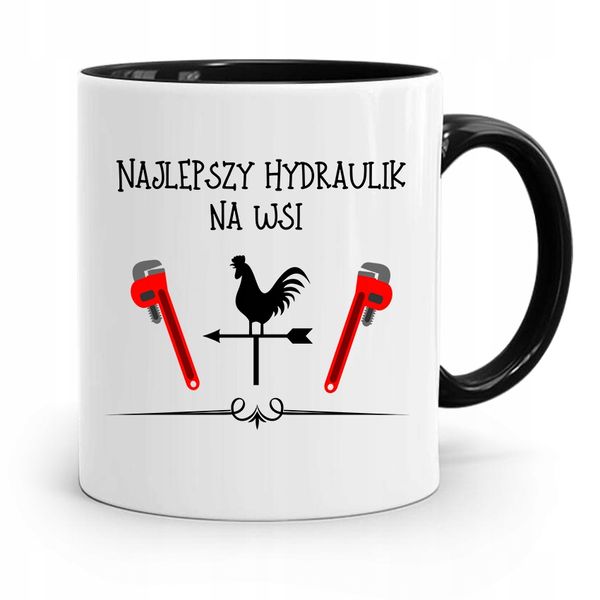 Kubek Czarny Prezent Dla Hydraulika Najlepszy Z Nadrukiem Ze Zdjęciem zdjęcie 1