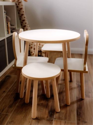 Krzesełko dla dzieci okrągłe białe na Arena.pl