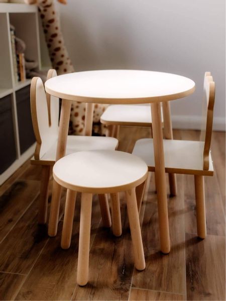 Krzesełko dla dzieci okrągłe białe zdjęcie 5