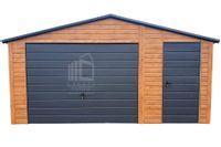 Garaż Blaszany 5,5x6m Brama Uchylna Drzwi Drewnopodobny rynny Dach ID621