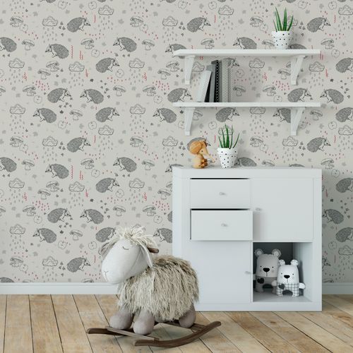 Tapeta Do Pokoju Dziecięcego JEŻE Chmurki Jabłka na Arena.pl