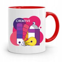 Kubek Czerwony Prezent Dla Grafika Creative Z Nadrukiem Ze Zdjęciem