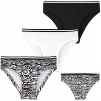 Figi Majtki Dziewczęce Bawełniane Białe Czarne Gładkie 3-PAK MORAJ 134-140