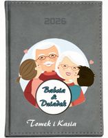 KALENDARZ A5 2026 DZIENNY NADRUK personalizowany na dzień dziadka babci
