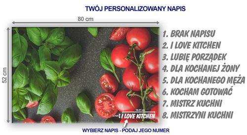 SZKLANA DESKA NA KUCHENKĘ 80x52 059B POMIDORY na Arena.pl