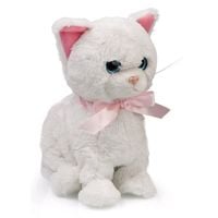 Interaktywny kotek zabawka edukacyjna biały z różową kokardą na baterie