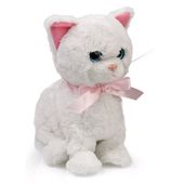 Interaktywny kotek zabawka edukacyjna biały z różową kokardą na baterie