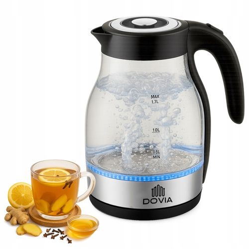 Czajnik Elektryczny Bezprzewodowy Szklany 1.7 L Cichy LED Mocny 2200W na Arena.pl