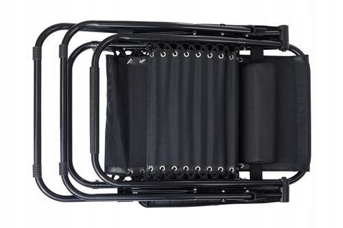 Leżak Ogrodowy WZMACNIANY ZERO GRAVITY metal czarny składany GRATIS PÓŁKA! na Arena.pl