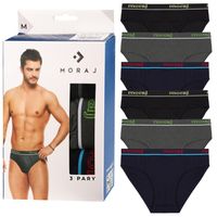 6x Majtki SLIPY MĘSKIE 100% Bawełniane Slipki MORAJ Zestaw Komplet r. L