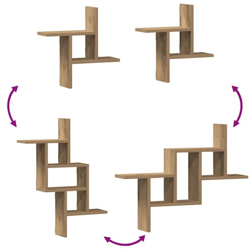 Półki ścienne, 2 szt., dąb artisian, 38x12x38 cm na Arena.pl