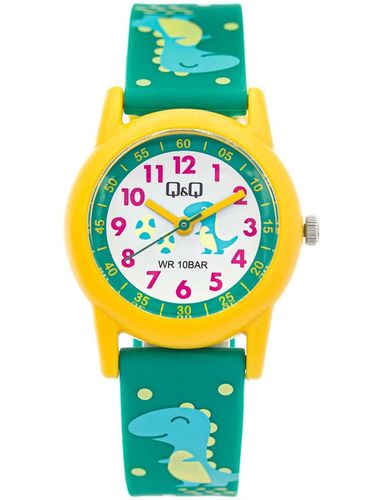 DZIECIĘCY ZEGAREK QQ V22A-023VY DLA CHŁOPCA Z DINOZAUREM DO NAUKI NA BASEN na Arena.pl