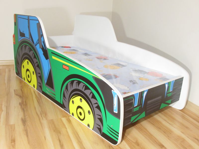 Łóżko TRAKTOR 140 x 70 zielony materac gratis zdjęcie 3