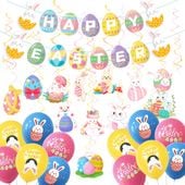 Balony Lateksowe Girlanda Papierowa Baner 3m Dekoracja na Wielkanoc 39szt