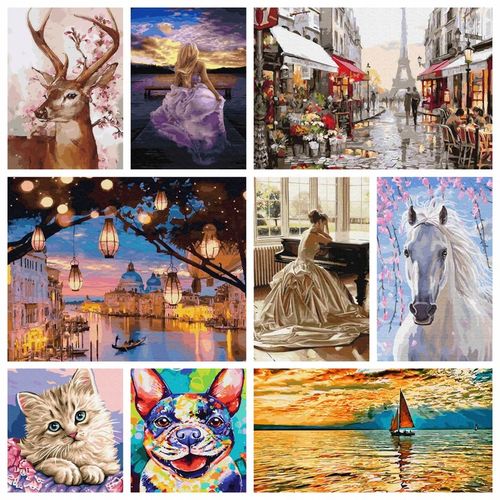 Malowanie Po Numerach Zestaw na Ramie Farby Akrylowe 40x50 cm na Arena.pl