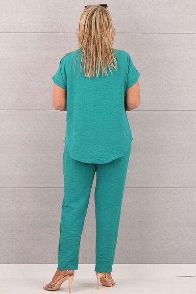 ELEGANCKI KOMPLET DAMSKI DUŻE ROZMIARY POLSKI PRODUCENT BLUZKA I SPODNIE zdjęcie 4