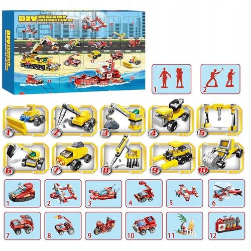 KALENDARZ ADWENTOWY DLA DZIECI KLOCKI STRAŻ POŻARNA POJAZDY PREZENT MIKOŁAJ na Arena.pl