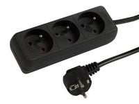 Przedłużacz sieciowy PR-370P 3-Gniazda z uziemieniem 3m czarny 3x1,5mm